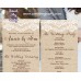 Rustic Wedding Program card tea length, Lace Burlap Wedding program tea length,(029w) 